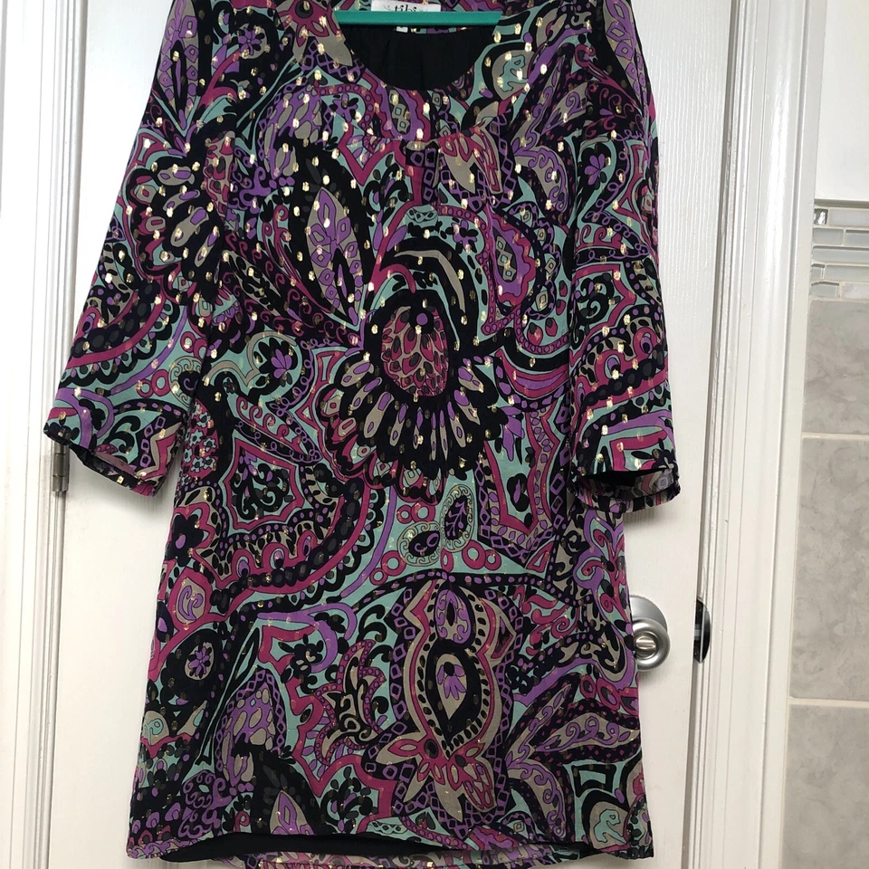 Mini Vestido Boho TIBI Paisley Estampado Floral Talla 2 $400 Foto 4 de 4