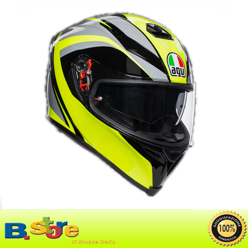 CASCO AGV INTEGRALE FIBRA K5 S TYPHOON BLACK GREY YELLOW NERO GIALLO TAGLIA  XXL | eBay