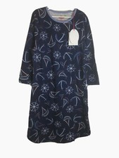Three Friends Girls Blue Sail Boat Long Sleeve Shirt Dress
