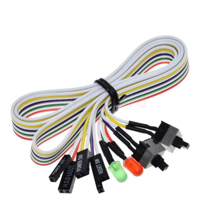 NEW 65cm ATX PC Desktop Case Power On Off Reset Cable with Dual Switch LED