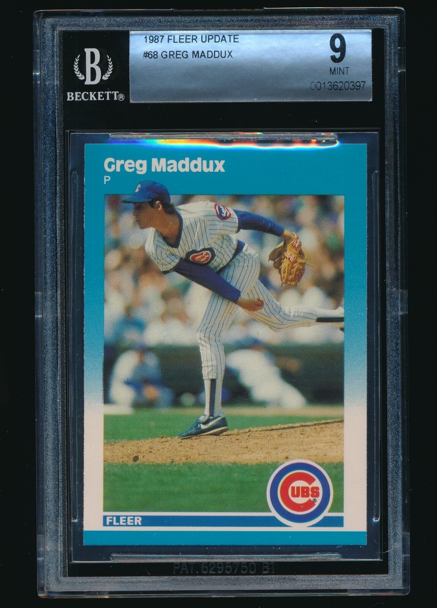 スポーツ選手 87 fleer update greg maddux rc!.! 1987 Fleer Update rookie #U-68 Greg Maddux RC BGS 9 Mint | eBay