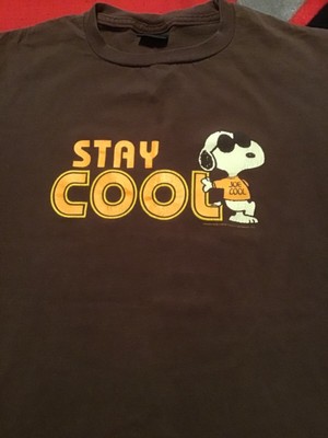 Vintage Changes Label Peanuts Snoopy Stay Cool Joe Cool Sz L T Shirt Ebay