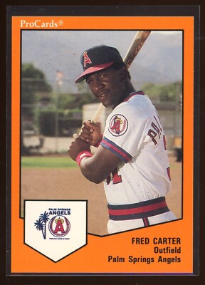 1989 Pro Cards Palm Springs Angels FRED CARTER RC ANGELS RED SOX REDS