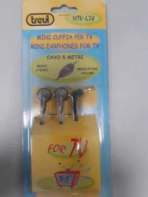 Mini cuffia per TV, auricolari HTV638, cavo 5 mt TREVI, con regolatore di volume