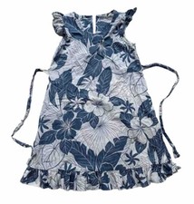 Two Palms Womens sleeveless Hawaiian floral blue dress, size Small
