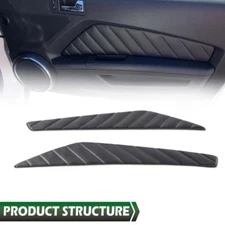 Fit For 2010 2011 2012 2013 2014 Ford Mustang Door Panel Insert Pleated Black