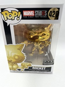 Funko Pop Marvel Studios 10 Years Rocket Exclusive 4 Vinyl Bobble Head New Ebay