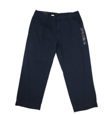 Banana Republic Twill Straight Leg Pull On Pants Preppy Navy Blue Womens L