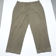 Lands' End Chino Pants Womens 18 Olive Green Regular Fit High-Rise Slash Pockets