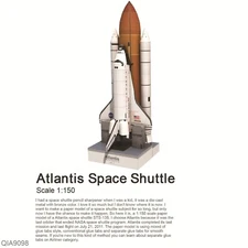 1/150 Scale Approx 35cm(H) Atlantis Space Shuttle DIY 3D Paper Model Puzzle Kit