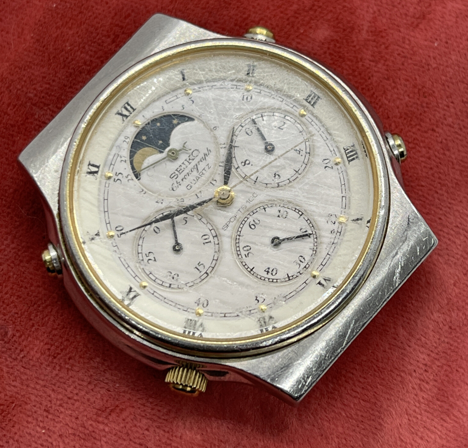 SEIKO セイコー 7A48-7010 ムーンフェイズ クロノグラフ クオーツ