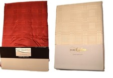 PURE OPULENCE DOBBY CHECK TABLECLOTH 50" X 90" 100% POLYESTER