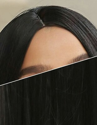 Perruque Synthétique Longue Noire Lisse Avec Frange - Bonnet Moyen, Style Naturel, Pour Femme
