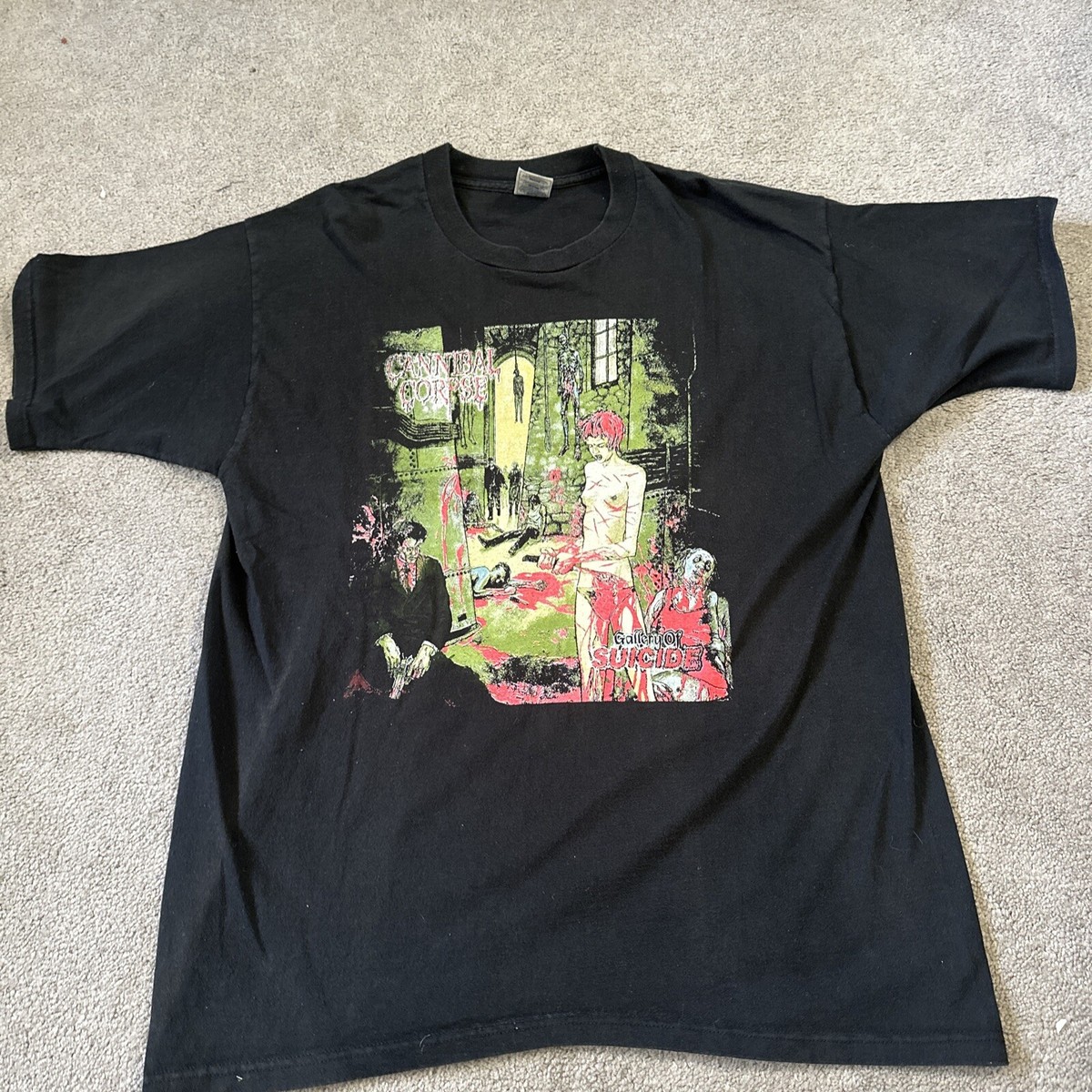 Cannibal Corpse Gallery of Suicide Tシャツ Vintage 2000 Cannibal Corpse t-shirt Gallery of suicide death