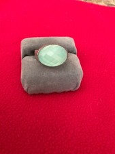 Bilagaanas Hand Crafted Green Calcedony Ring size 8