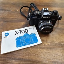 Minolta X700 35mm SLR with 50mm f1.7 lens strap Cap Instruction Manual Clean