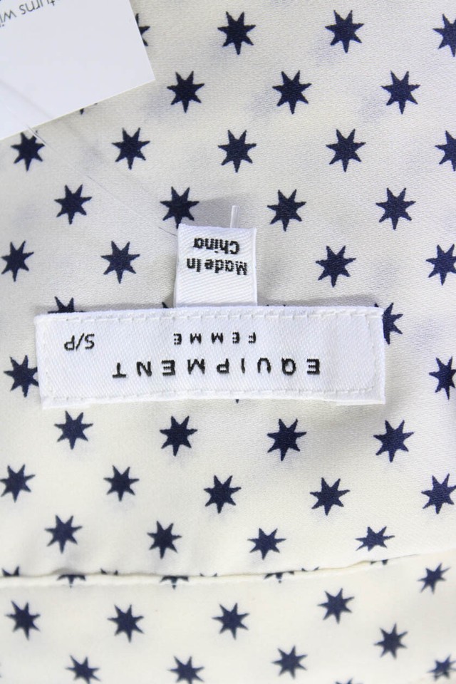 Equipment Femme Womens Star Print Long Sleeve Button Up Blouse Top