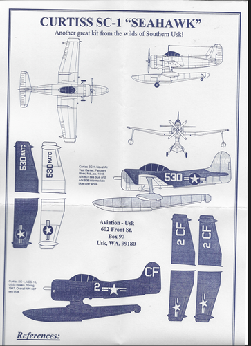 Avión flotante OB Xotic-72 Curtiss SC-1 Seahawk, Segunda Guerra Mundial en 1/72 AU 2015 - Imagen 6 de 8