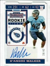 D'ANDRE WALKER 2019 Panini Contenders Football AUTO ROOKIE TICKET DIE CUT 28/42