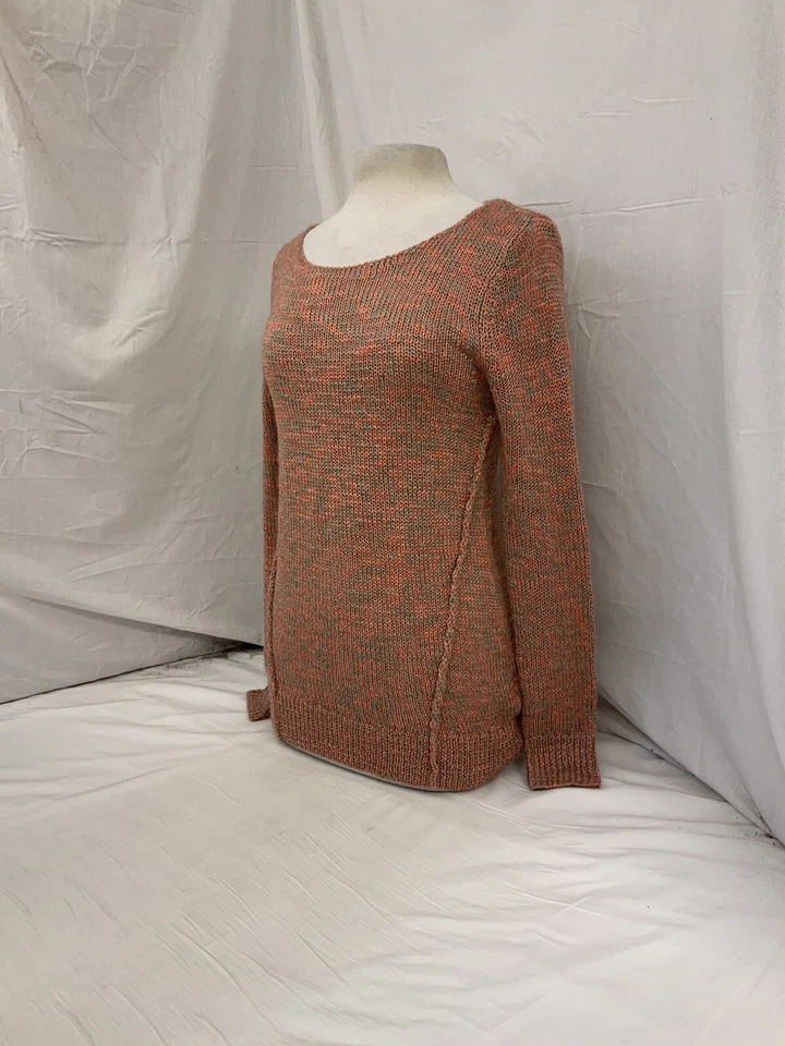 BP Knit Tunic Sweater S Salmon Multi Crew Neck Acrylic Poly Wool YGI N2-687 - Image 4 of 4