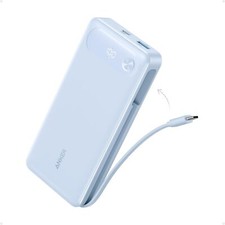 Anker 20000mAh Power Bank 3-Port 87W Max Built-in USB-C Cable Charger for Travel