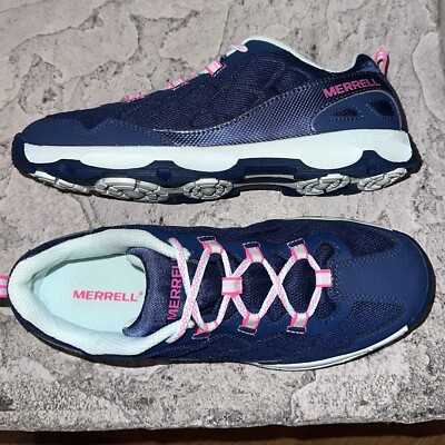 Merrell Chameleon Low Leather Blue Pink Hiking Shoes