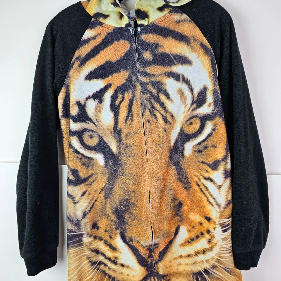 Pijama para mujer Secret Treasures estampado de tigre mono cremallera completa con capucha Foto 4 de 4