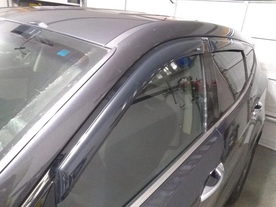 Protectores de lluvia contra humo AVS viseras de ventilación 3M cinta adhesiva para Hyundai Santa Fe SUV 2013-2018 Foto 2 de 4