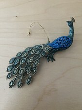 Kurt S Adler Peacock Blue  Purple Glitter 7" Christmas Ornament