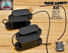 Vintage Style XII Split Coil Alnico V Pickup Set Black