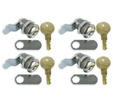 4 Pcs Cabinet Cam Lock Keyed Alike Tool Box Lock 5/8" Cylinder For Truck Pickup