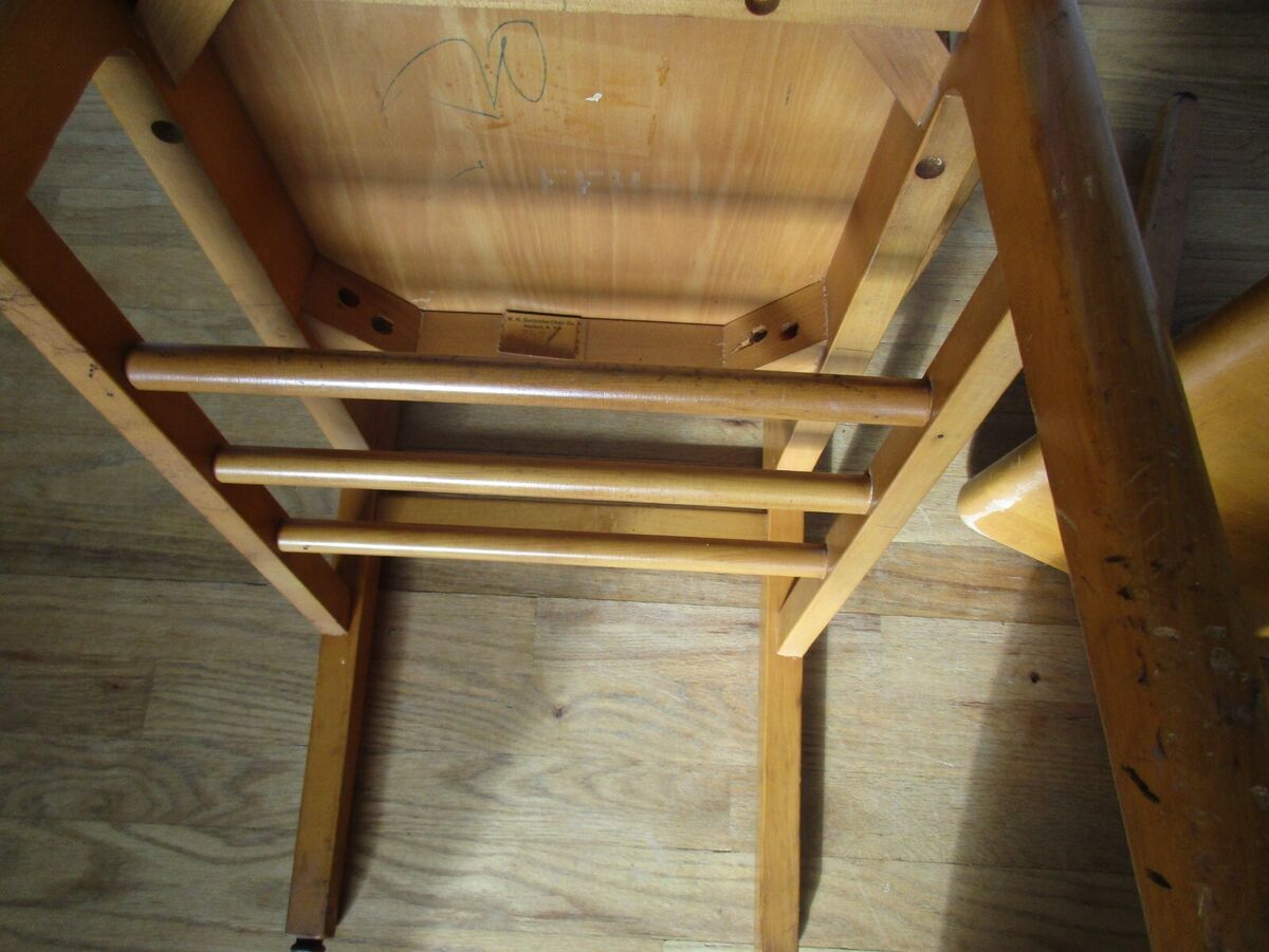 Two W.H. Gunlocke Mid-Century Modern Desk Side Chairs Maple Two W.H. Gunlocke Mid-Century Modern Desk Side Chairs Maple