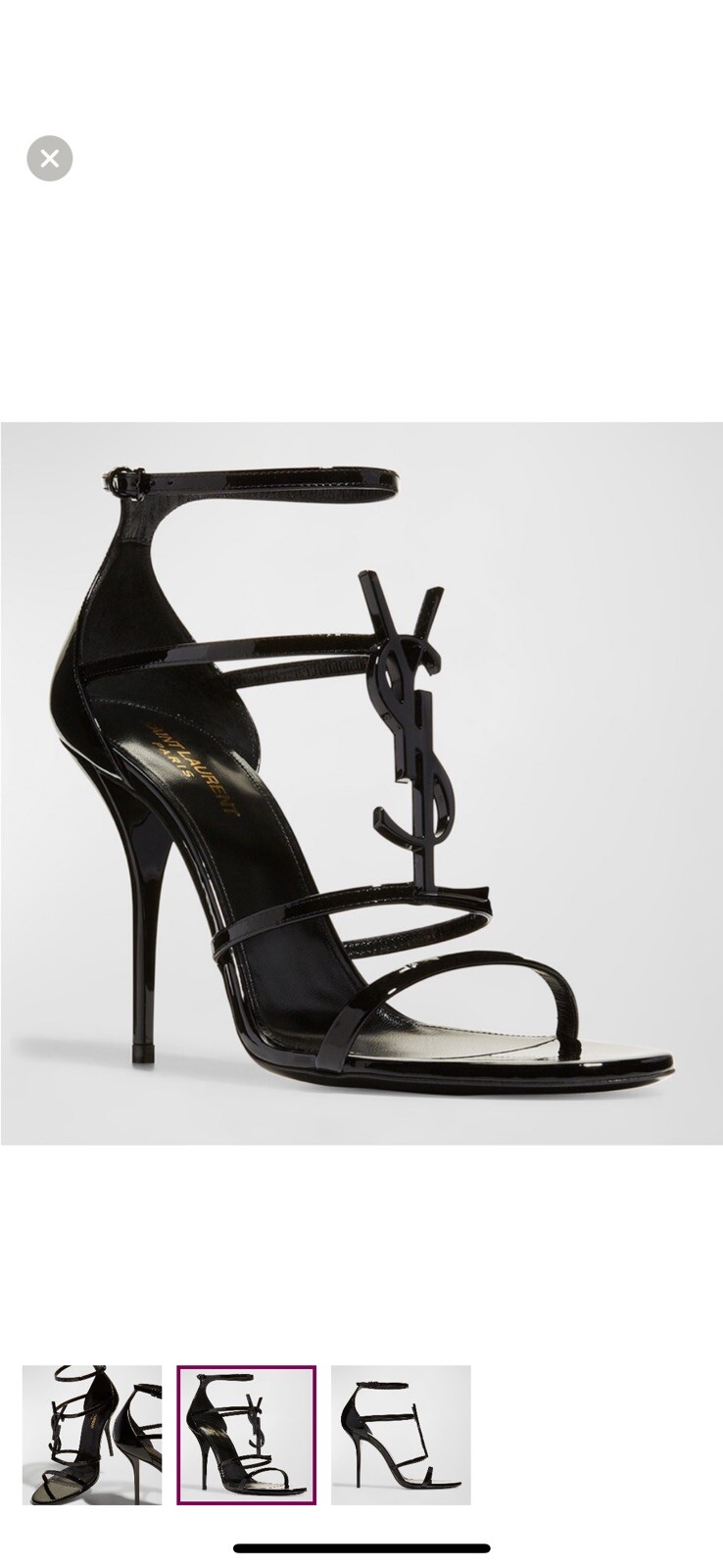 Sandali alla caviglia Saint Laurent Opyum YSL in vernice