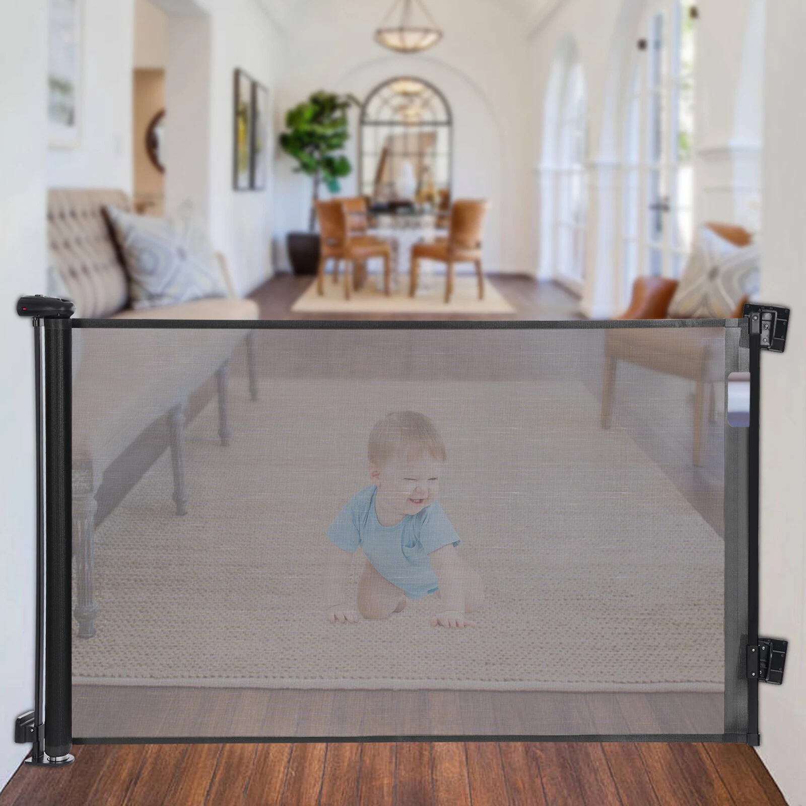 2025 Retractable Gate Extra Tall Baby Gate Retractable Pet Gate 118*33.85 in