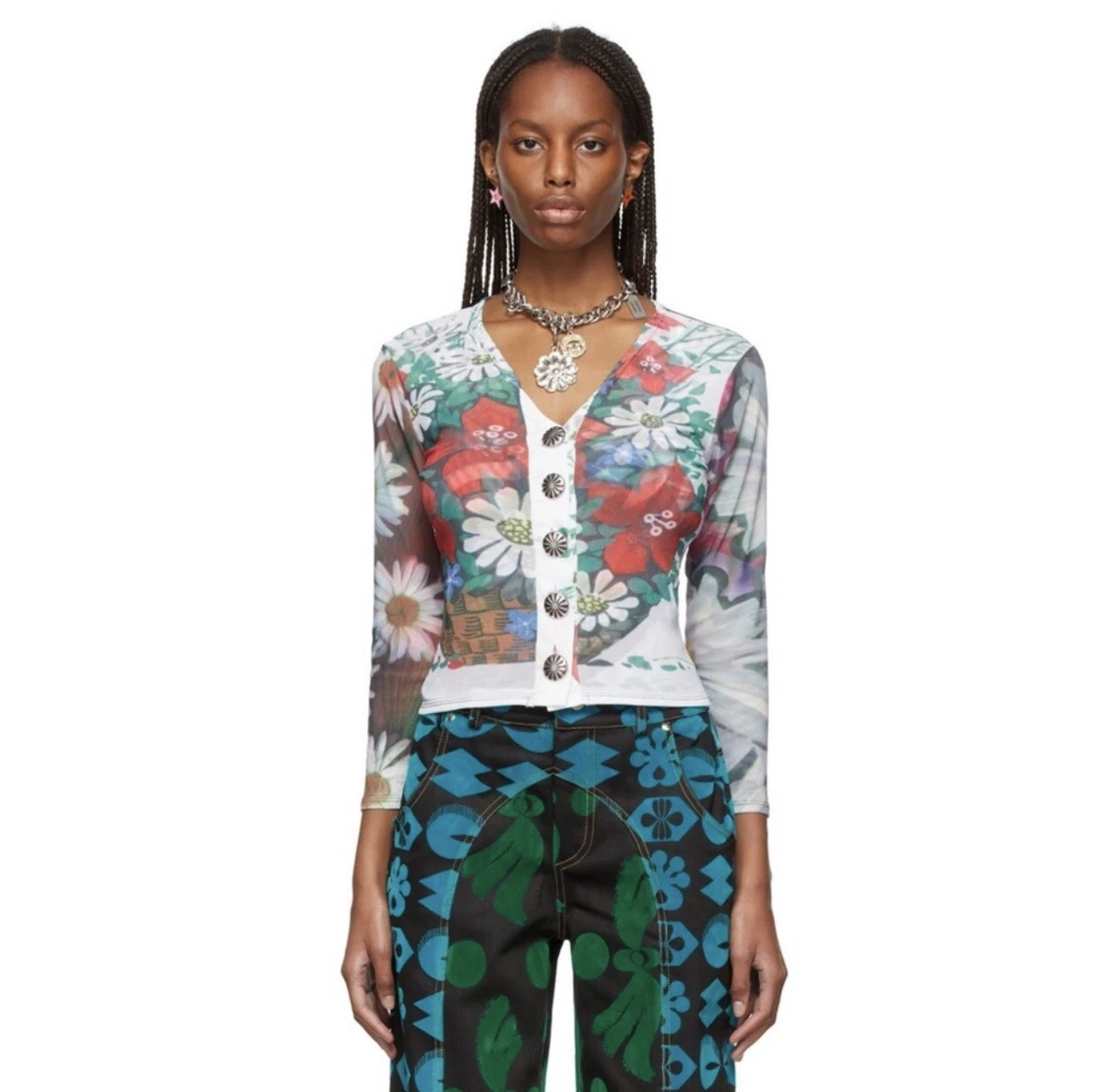 Chopova Lowena Floral-print Cardigan Small