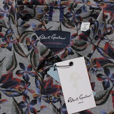 Robert Graham NWT Ziton Casual Button Down Shirt Size L Tailored in Gray/Multi