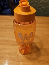 Whataburger 24oz Water Bottle Orange Flip Lip Handle Plastic