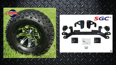 EZGO Medalist/TXT/PDS GAS GOLF CART 4'' LIFT KIT + 10'' WHEELS and 22'' AT TIRES 