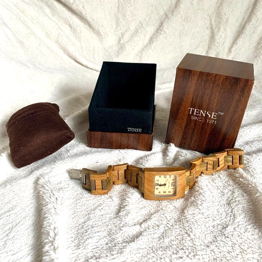 Tense Reloj Hombre Colección Madera "Tostado" Madera 8" Cerrado con Manual Batería Nueva Foto 4 de 4
