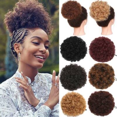 human hair afro puff
