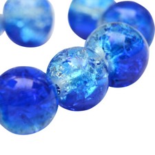 ? 4mm, 6mm, 8mm CRACKLE Glass ROUND Beads CHOOSE COLOUR UK Jewellery Making ?