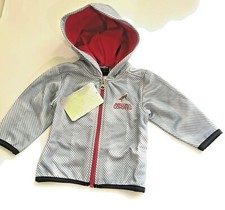 NHL Arizona Coyotes Infant Hoodie Jacket Size 12m Gray Stripe NEW