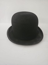 Vintage Stetson Hat Bowler Fitted Mens Black Felt Lined Classic Formal
