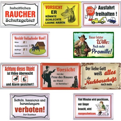 Blechschild Warnschilder Verbotsschild lustige Sprüche Schilder