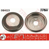 TRW Bremstrommeln Bremsen Hinten Ø114.3Mm FüR Honda CR-V I RD HR-V GH