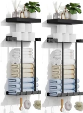 2 Pack Bathroom Towel Storage Rack, Towel Racks for Bathroom Wall Mounted floati