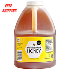 100 Natural Honey, 80 oz 5 lb Jug with Handle by Pure n Simple, Free Ship