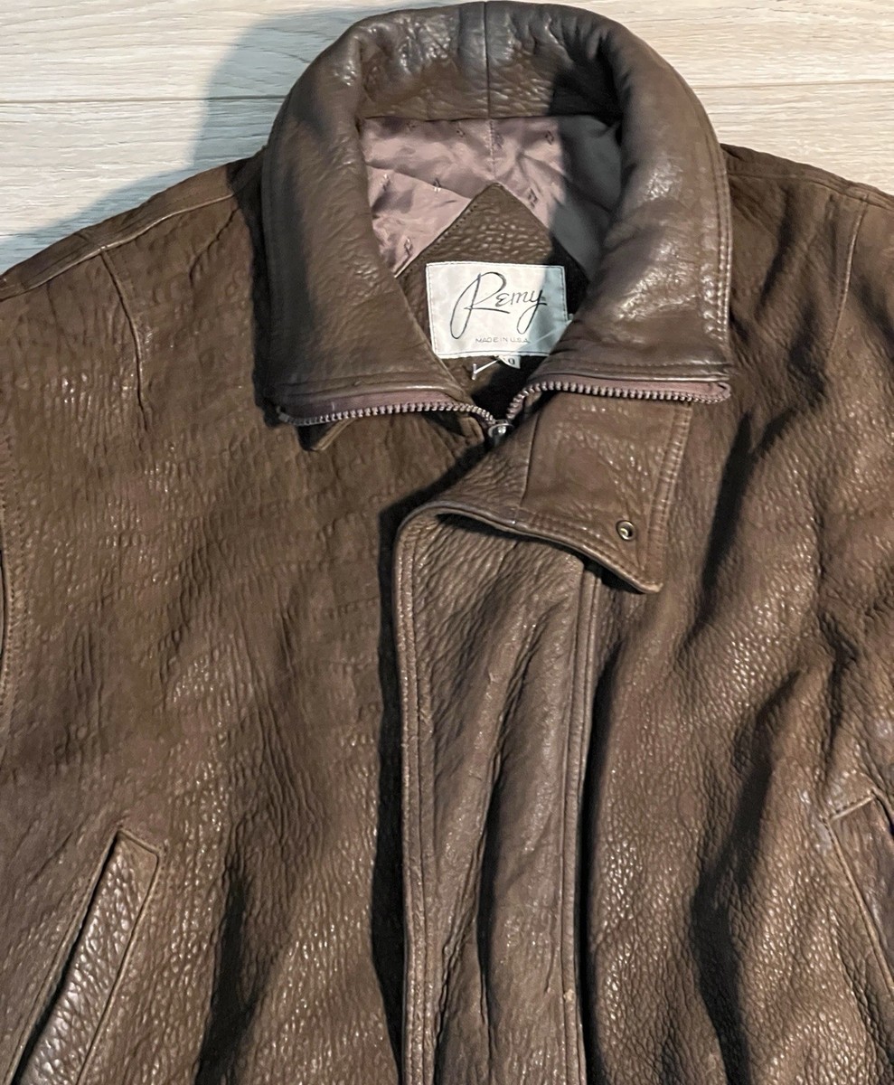 ヴィンテージ✨ Remy LEATHER レザージャケット　ブラウン　本革　40 Vintage Remy leather jacket mens size 40 | eBay