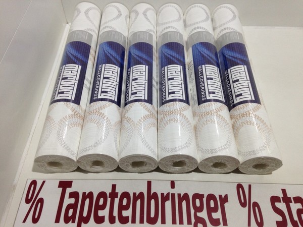 Vliestapete Marburg 6 X 56733 (6Rollen) Kreise Muster Weiß Grau Braun Restposten-image