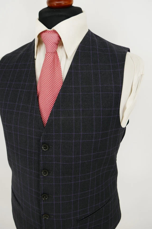 Gilet Pal Zileri taglia 50 100% lana vergine antracite white label ottime condizioni - Immagine 4 di 4